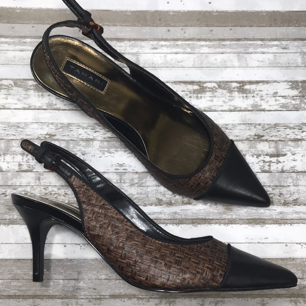 NEW Woven Slingback Heels